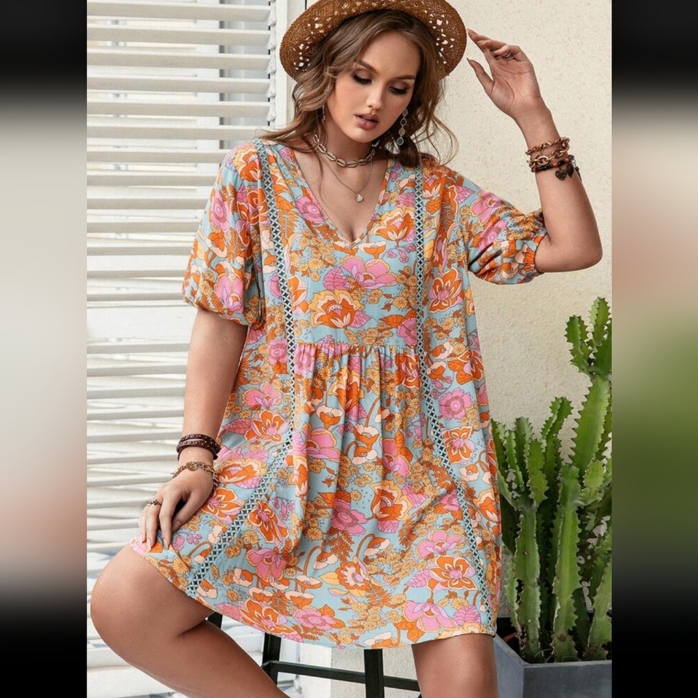 NWT RusttyDustty Bohemian Crush Hippie Easy Dress Tunic 2XL 3XL